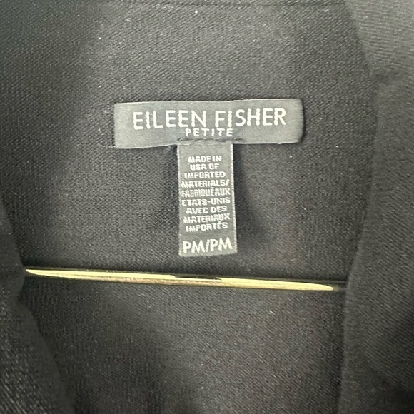 Eileen Fisher Black Washable Stretch Crepe Long Moto Jacket Size PM MSRP $388 - Picture 4 of 5